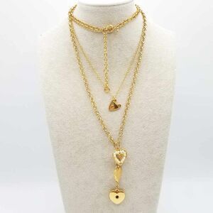 NWOT J Crew Multi Strand Long Heart Charms Necklace